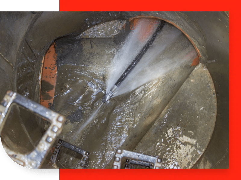 hydro-jetting sewer pipe