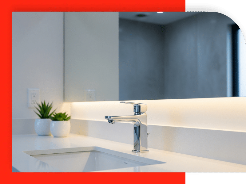 Modern bathroom sink and faucet